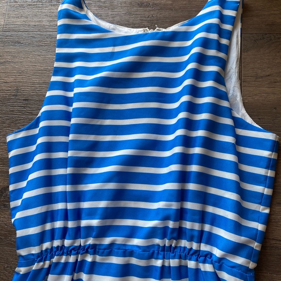 2/$40 J crew white and blue striped dress size 2 - Picture 3 of 9
